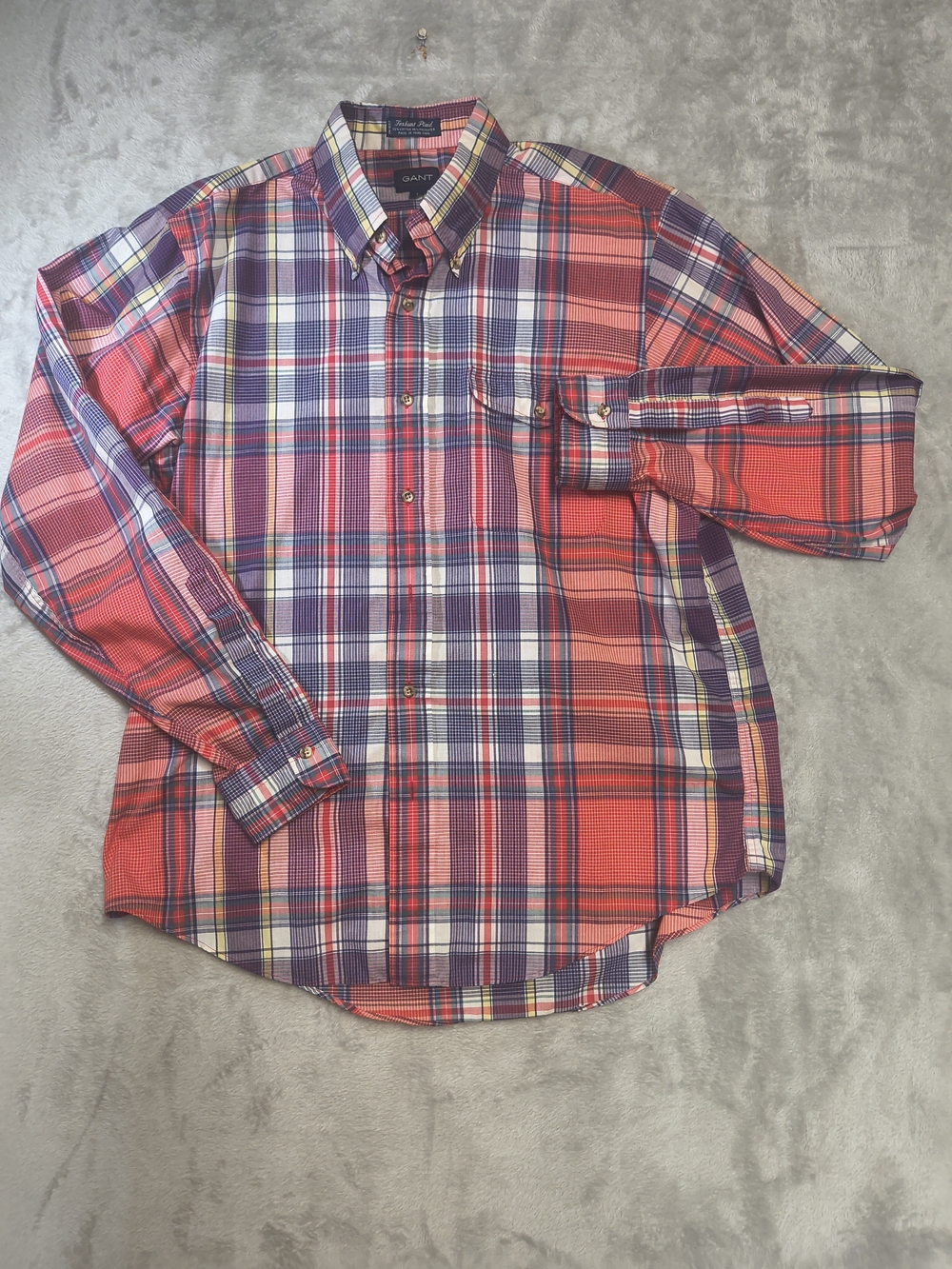 Gant Red and Purple Plaid Button-Down Shirt